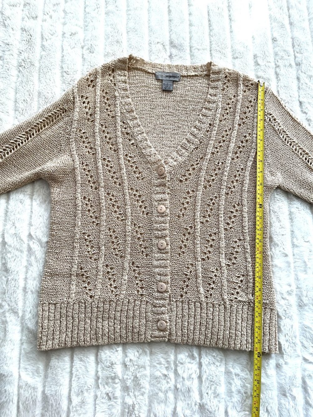 Vintage Designers Originals Studio Sweater Cardigan (Natural) L - Picture 14 of 15